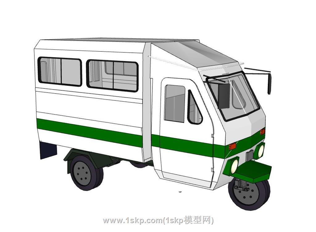 三轮车SU模型