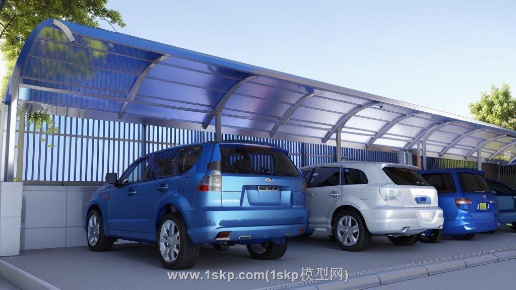 汽车停车棚SU模型