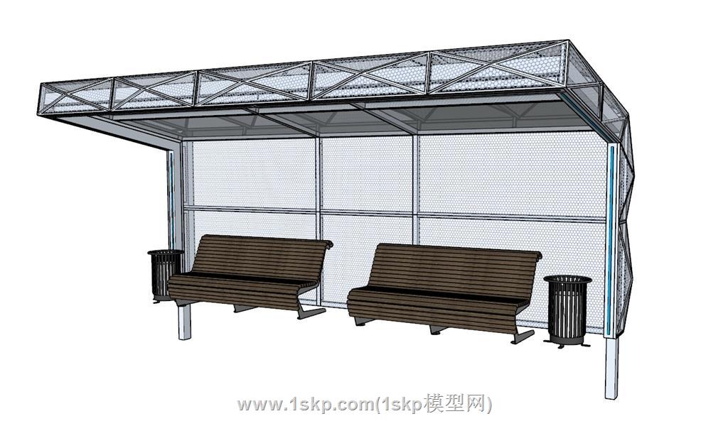 公交站SU模型