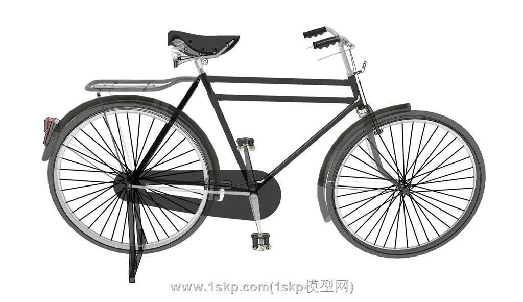 怀旧复古自行车单车SU模型