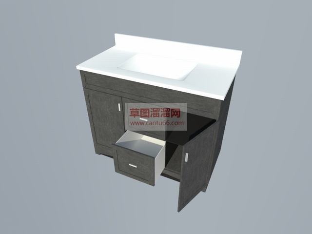 浴室柜洗手池SU模型