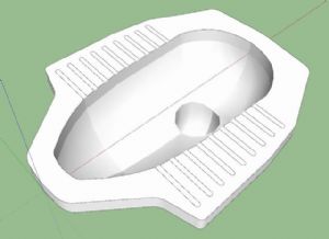 蹲厕厕所便池SU模型
