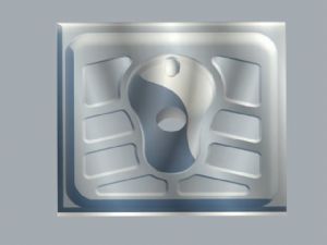 不锈钢蹲式蹲便池SU模型