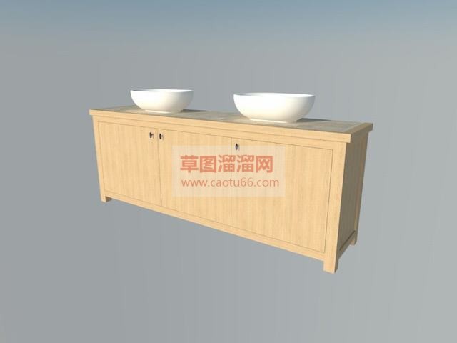 洗手池浴室柜SU模型