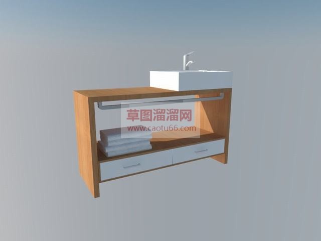 浴室柜洗手池SU模型