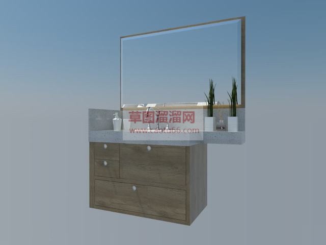 镜子浴室柜SU模型