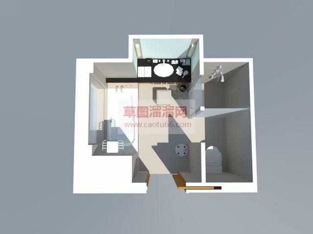 浴室间洗澡房浴缸SU模型