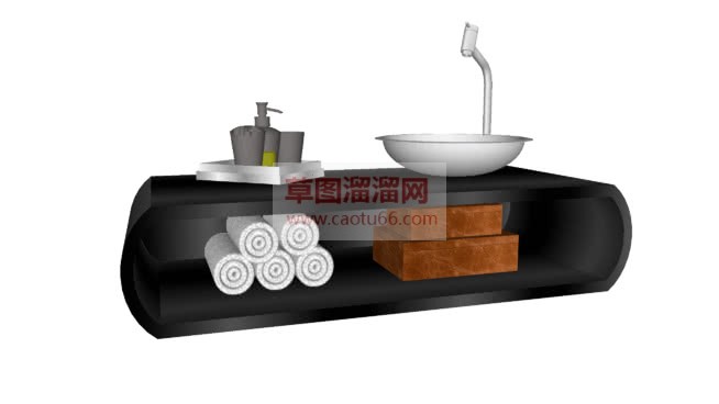 黑色浴室柜洗SU模型