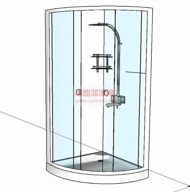 墙角淋浴隔断SU模型