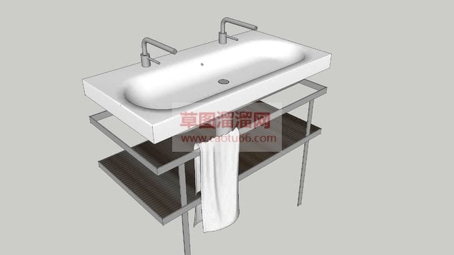 陶瓷洗手池盆SU模型