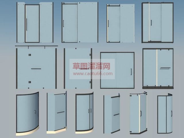 淋浴隔断SU模型