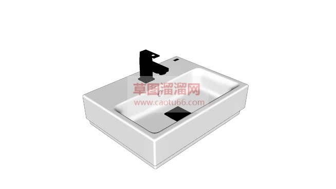 方形陶瓷洗手SU模型