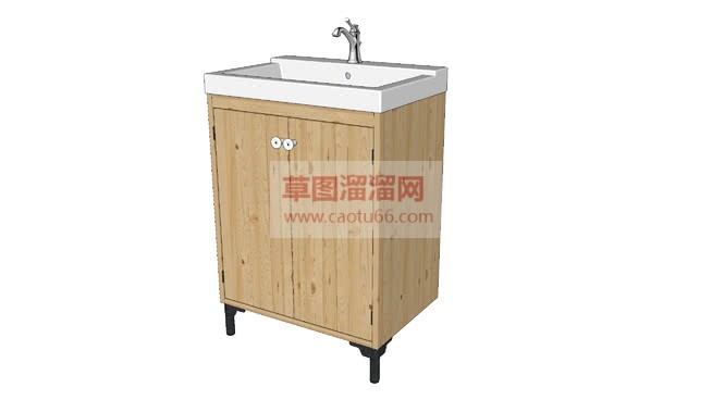 木质洗手池浴SU模型