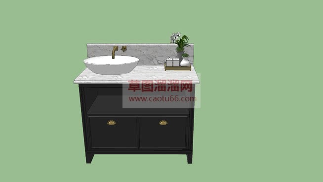 洗手池浴室柜SU模型