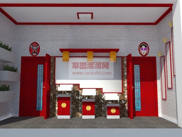 中式洗手间卫SU模型