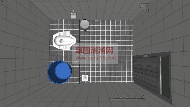 厕所卫生间空SU模型
