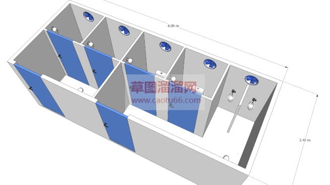 画样板厕所室SU模型