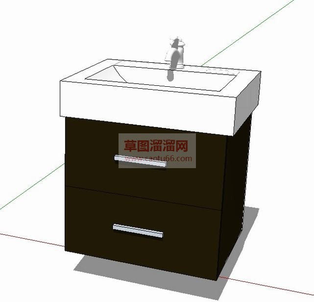 洗漱台洗手池SU模型