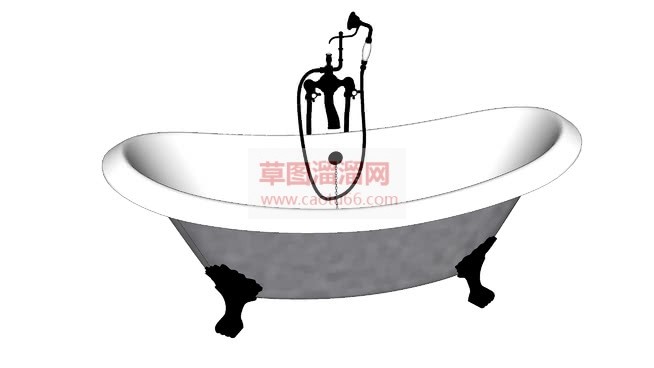 欧式浴缸SU模型