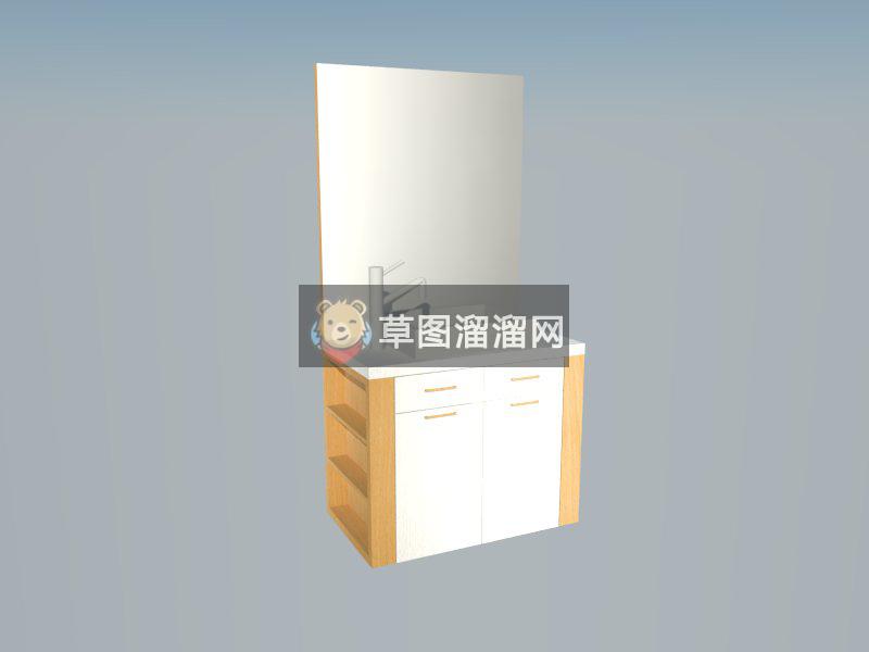 浴室柜洗手池SU模型