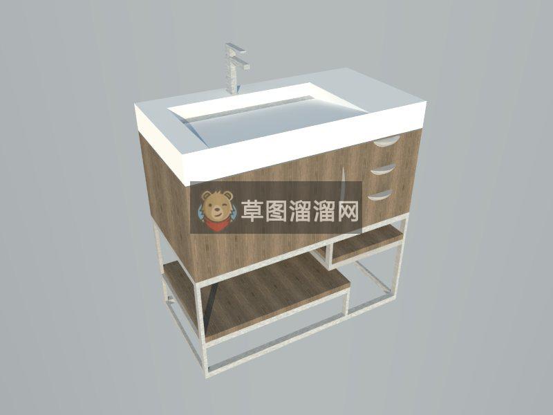 浴室柜洗手池SU模型