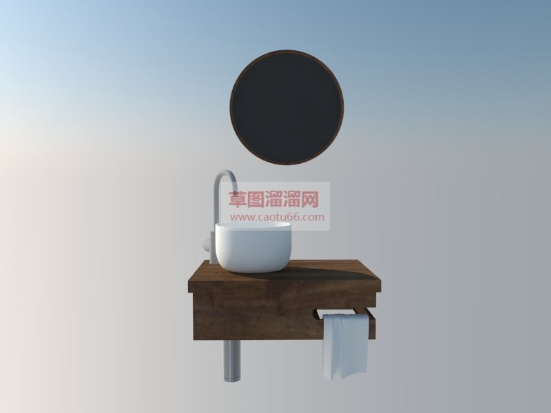 现代简易浴室SU模型