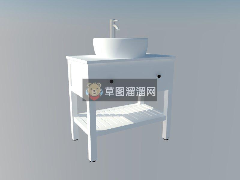 洗手池洗手台SU模型