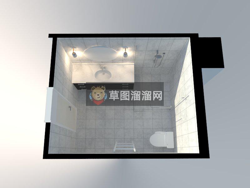 洗澡房卫生间浴室柜SU模型