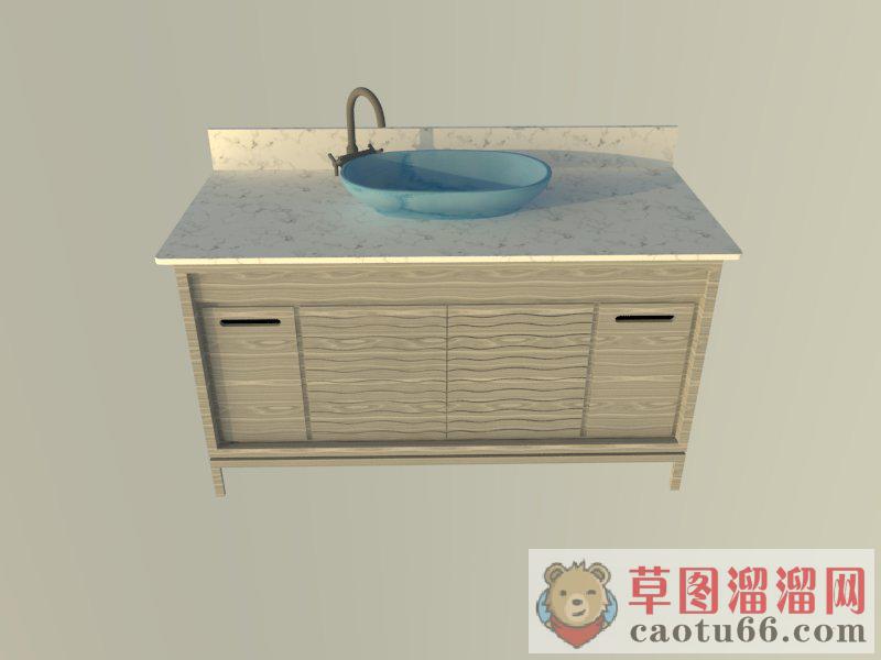 浴室柜洗手池洗簌台SU模型