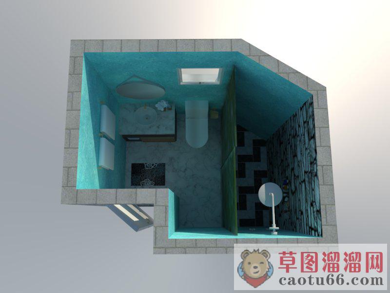 卫生间浴室柜淋浴间SU模型
