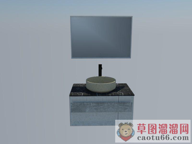 浴室柜洗手池SU模型