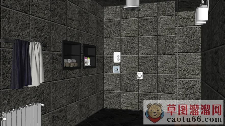 浴室洗澡房SU模型