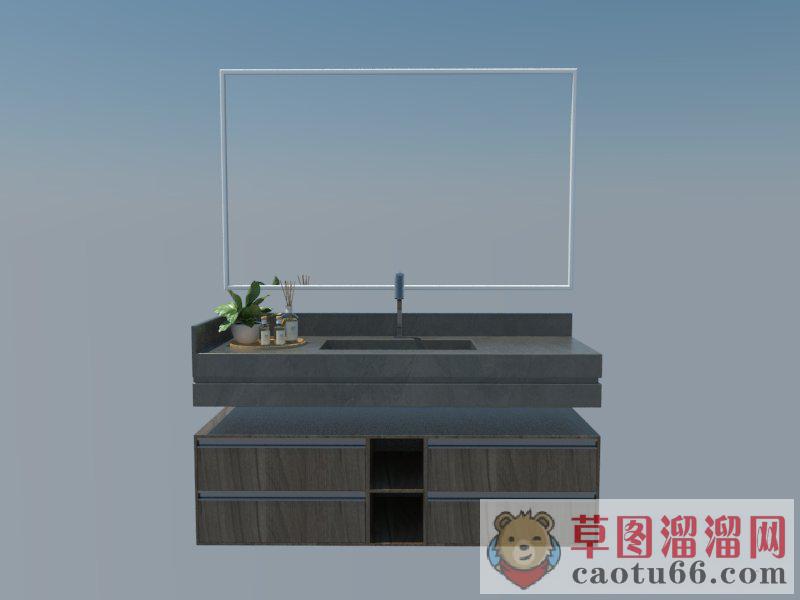 浴室柜洗手池SU模型