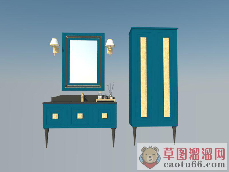 地中海浴室柜SU模型