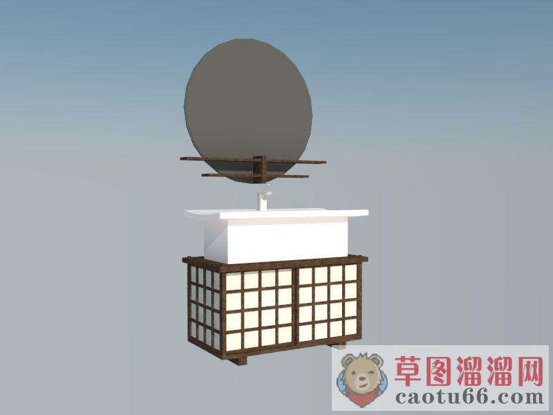 日式洗手池SU模型
