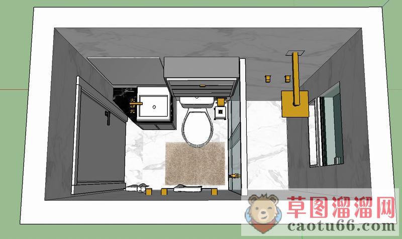 欧式浴室卫生间SU模型