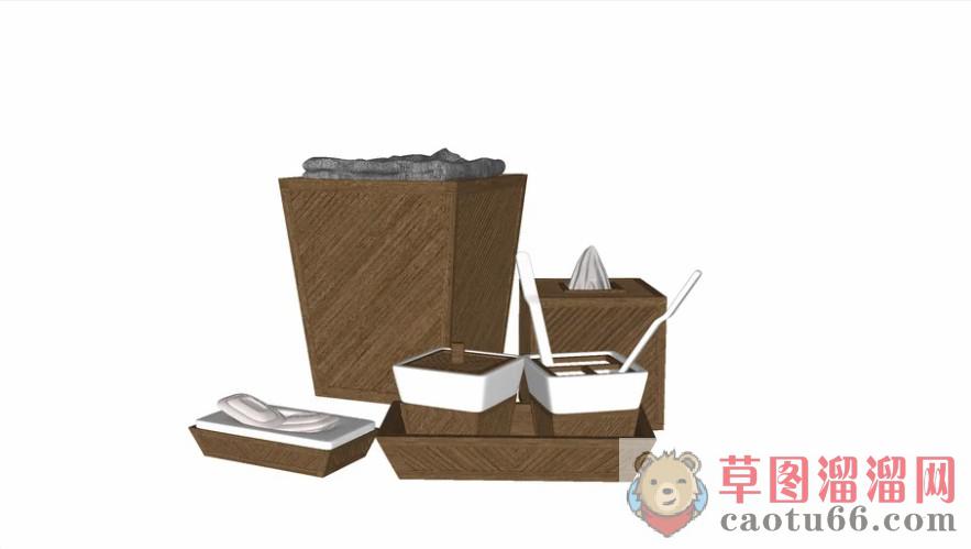 浴室装饰品摆件SU模型