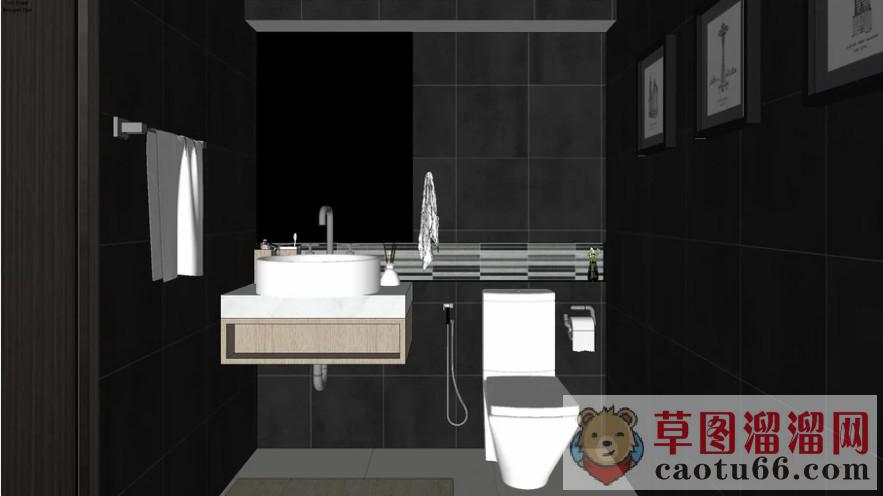 浴室卫生间淋浴间SU模型