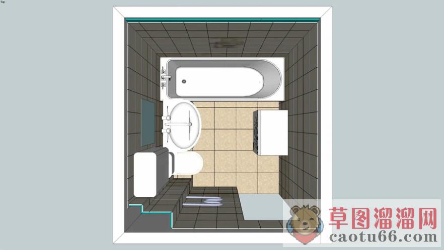 浴室浴缸SU模型
