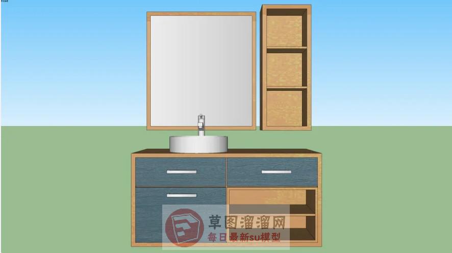 浴室柜洗簌台洗手池SU模型