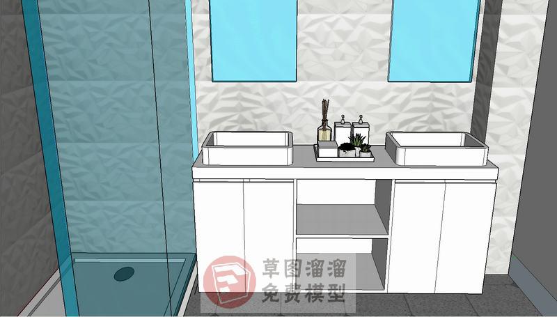 浴室柜洗手池SU模型