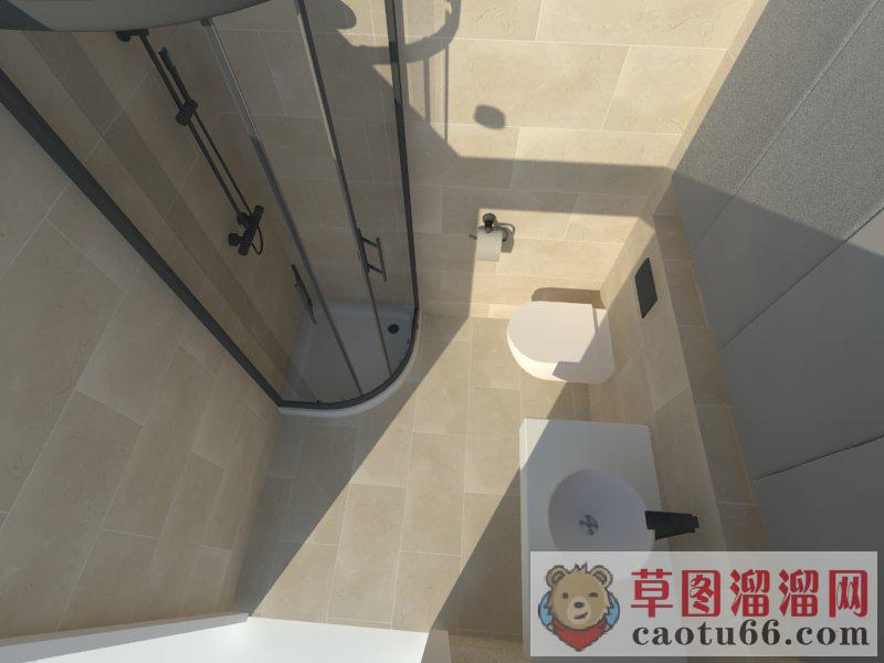 浴室淋浴间干湿分离SU模型