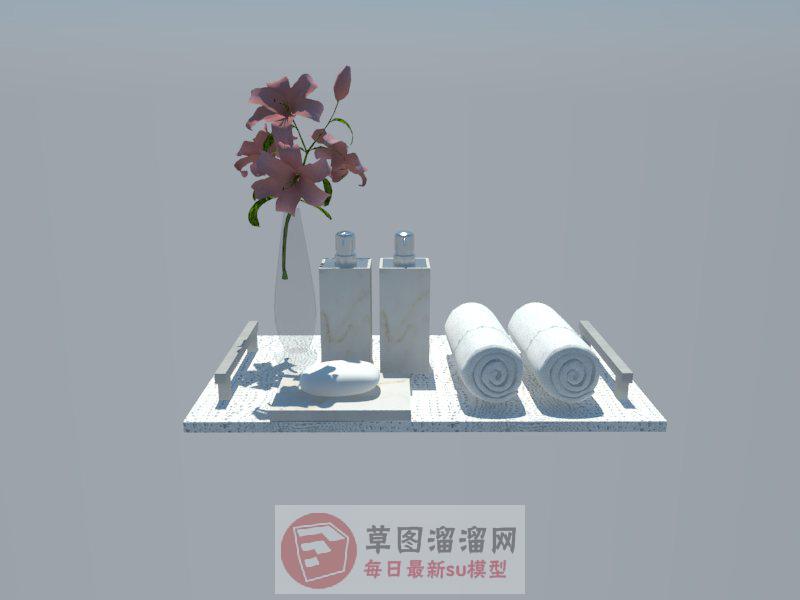 浴室摆件品SU模型