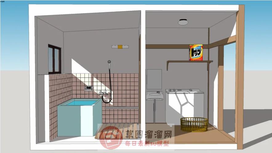日式源静香浴室SU模型
