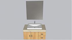 浴室柜洗手池SU模型 免费sketchup模型下载