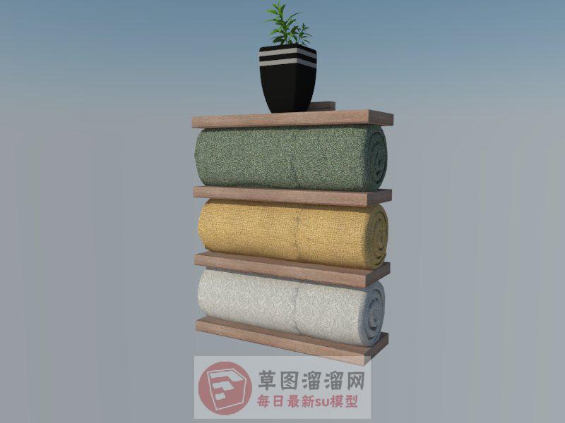 浴室毛巾SU模型
