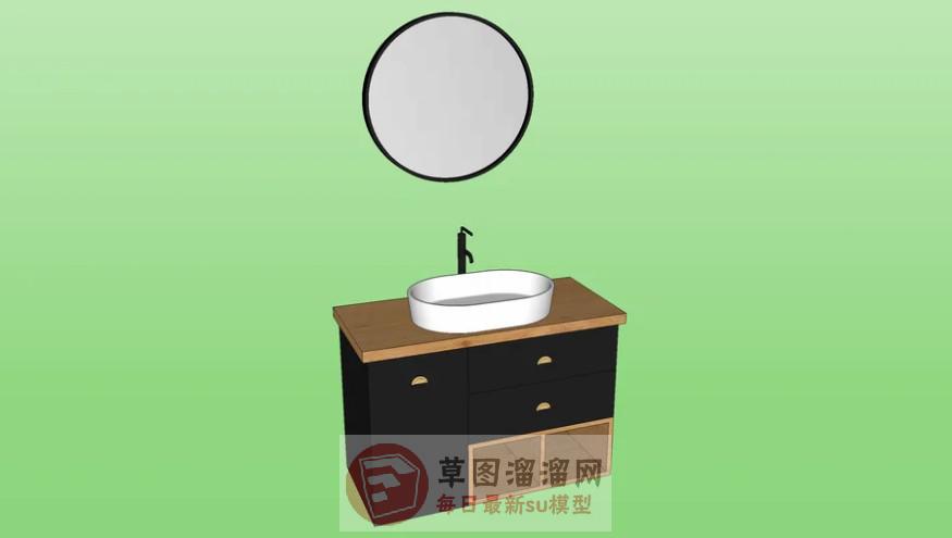 浴室柜洗手池洗漱台SU模型