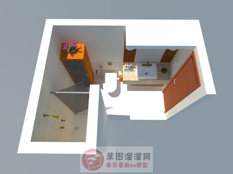 浴室间洗手池SU模型