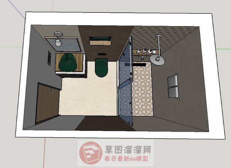 卫生间浴室淋浴SU模型
