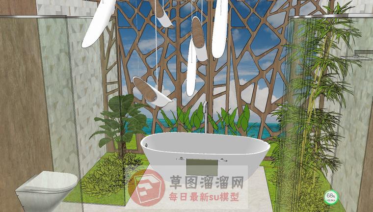 浴室柜洗手池洗手台SU模型